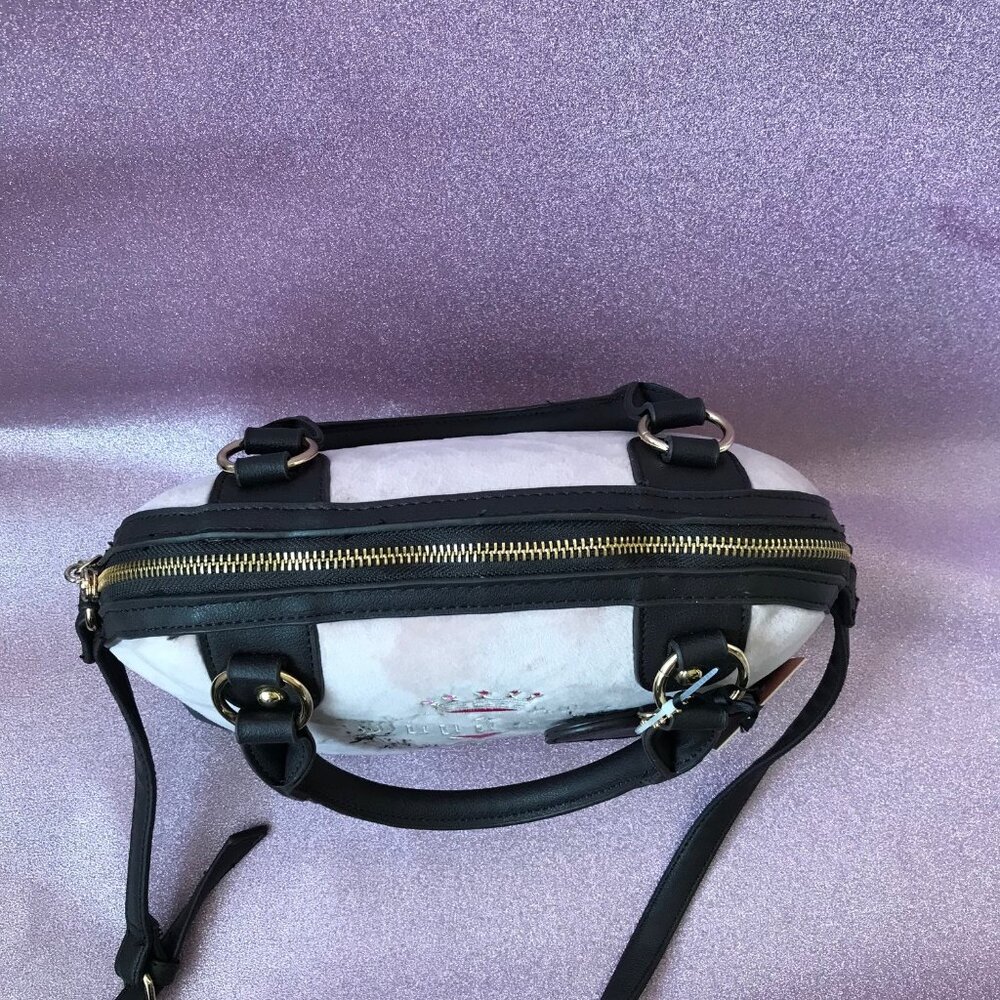 Juicy Couture Bag Pink Diamond HERITAGE SATCHEL Velour and Faux leather - Picture 5 of 10